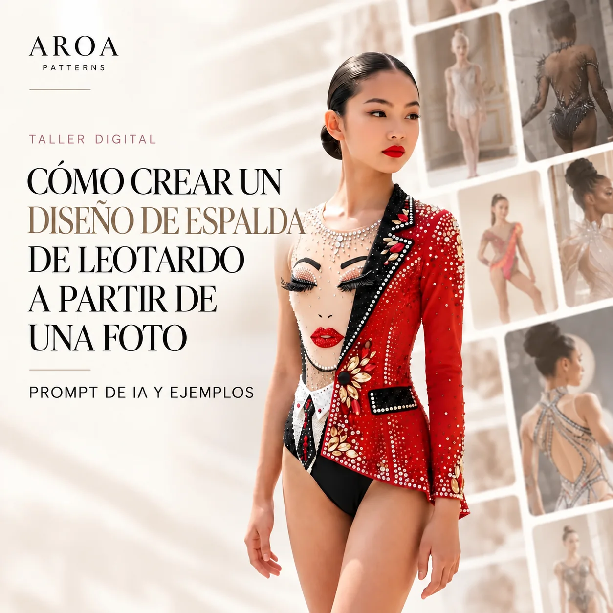 Diseño de la espalda de un maillot a partir de una foto con un prompt de IA