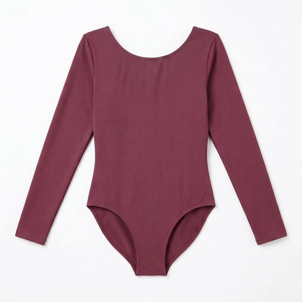 Long-Sleeve Scoop-Neck Leotard sewing pattern — front view