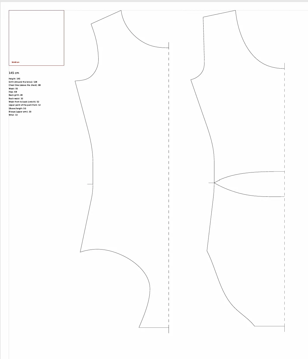 Sewing pattern preview 1 for Long-Sleeve Scoop-Neck Leotard