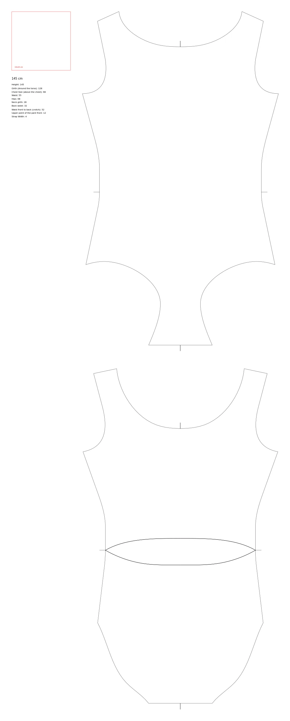 Sewing pattern preview 1 for Sleeveless Scoop-Neck Leotard
