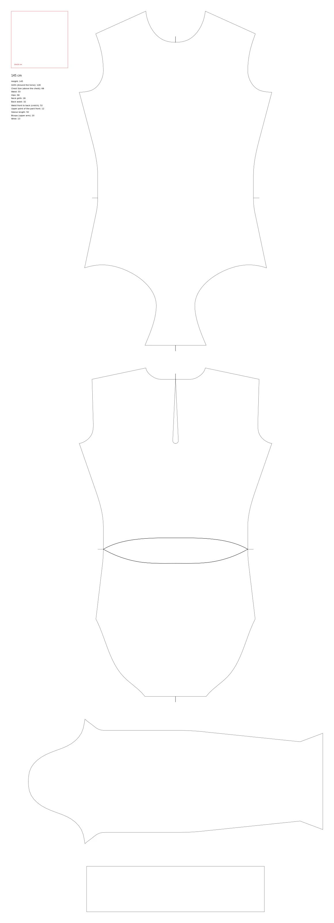 Sewing pattern preview 2 for Long-Sleeve Leotard with Stand Collar and Keyhole Back