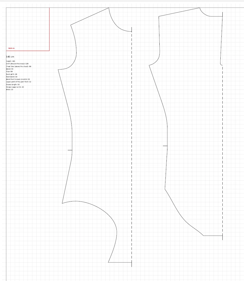 Sewing pattern preview 3 for Long-Sleeve Leotard with Stand Collar and Keyhole Back