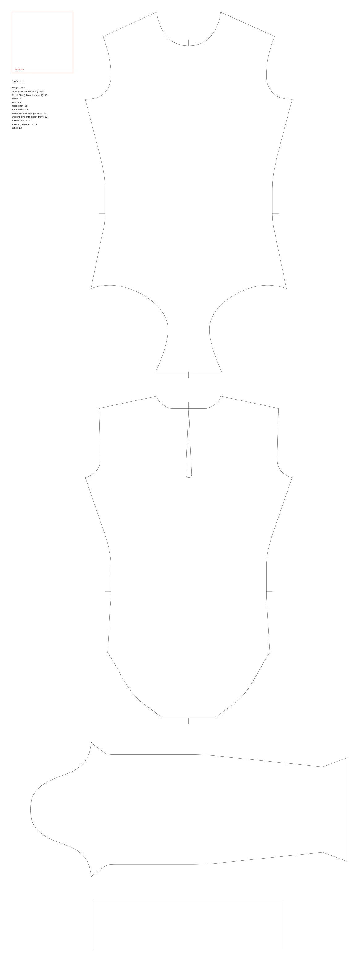 Sewing pattern preview 4 for Long-Sleeve Leotard with Stand Collar and Keyhole Back