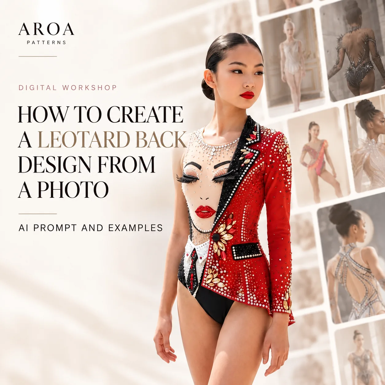 Leotard back design from a photo with an AI prompt